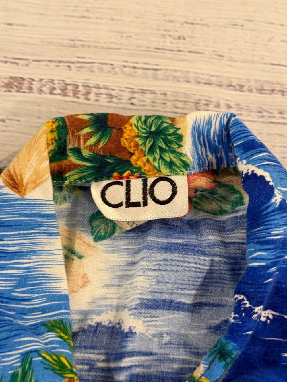 Vintage Clio Women's Large Hawaiian Floral Sleeveless Button Up Shirt 100% Rayon - Picture 2 of 7